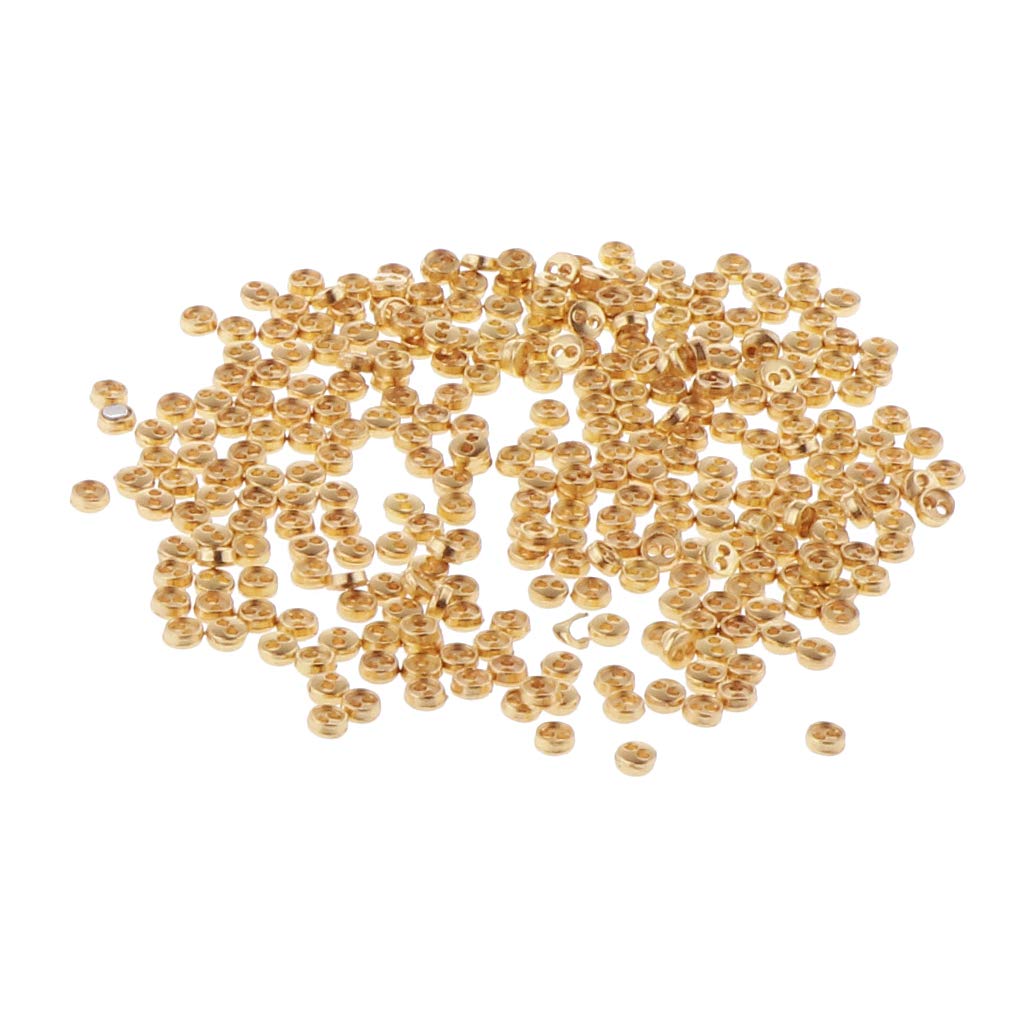 Paowsietiviity 300 Pieces Doll Clothing Accessories DIY Doll Mini Metal Tiny Buttons Gold