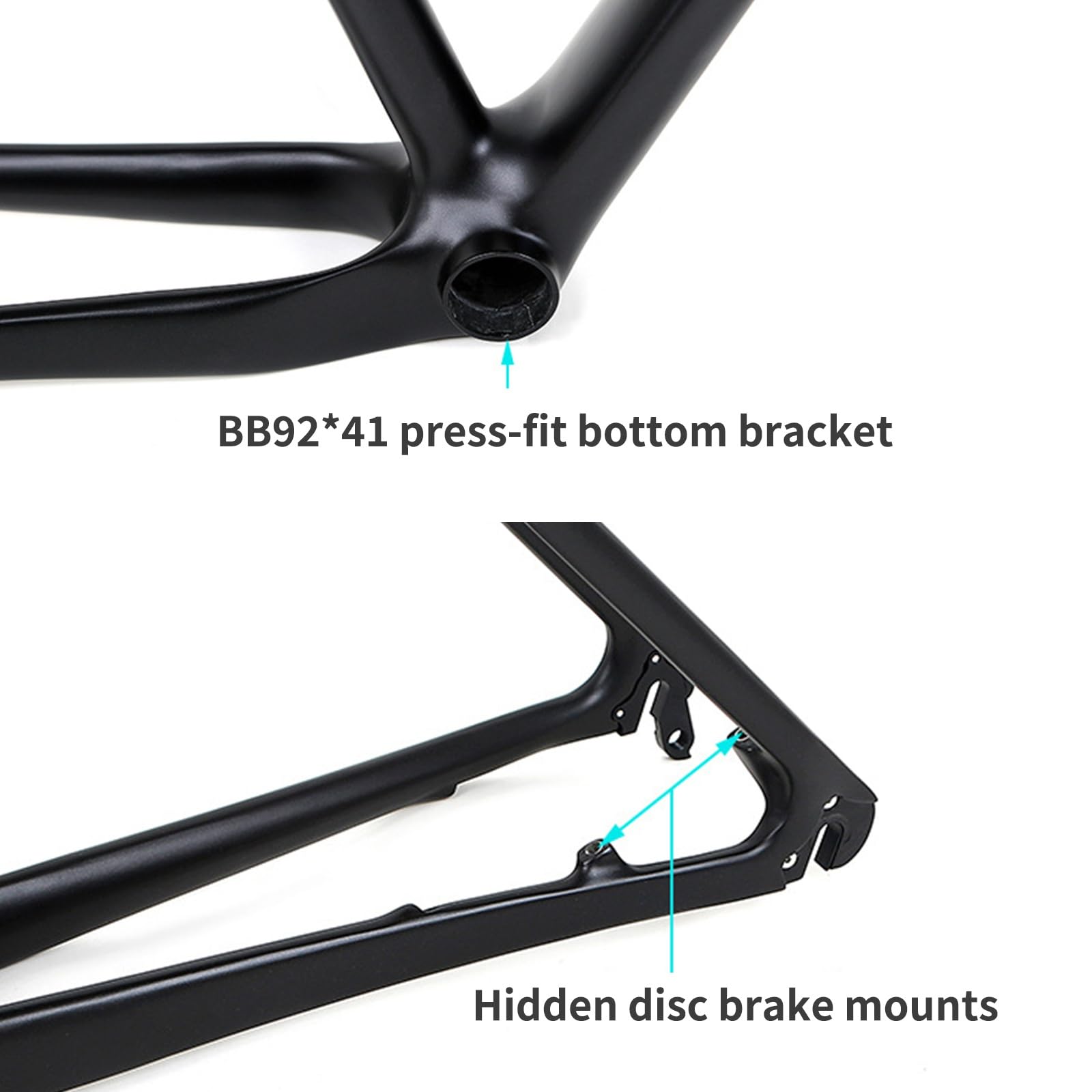 Full Carbon Fiber Bike Frame 27.5er 29er Mountain Bike Frames 15.5''/17''/19'' Disc Brake Quick Release Rear Spacing 135X9mm Routing Internal