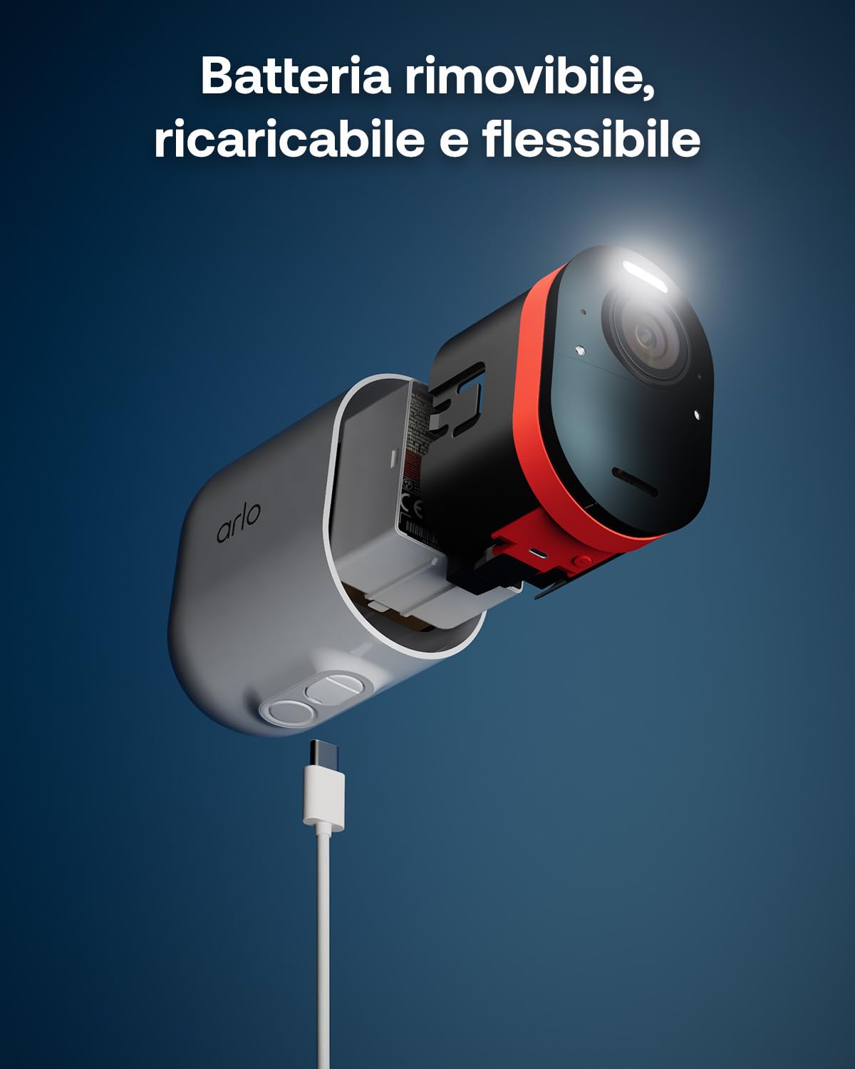 Arlo Ultra 3 Telecamera WiFi Esterno Senza Fili 4K UHD, riconoscimento AI, visione notturna a colori, audio bidirezionale, compatibile con Alexa, prova Arlo Secure inclusa, 4 Telecamere + Smarthub
