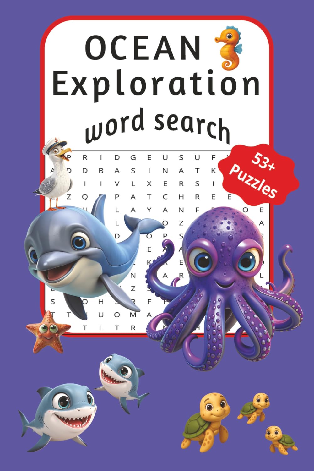 Ocean Exploration Word Search: Word search puzzles for adults, teens and seniors. For ocean lovers, sea adventure, marine life, ocean mammals, nature zen lifestyle. 6x9 inches, 110 pages, 50+ puzzles
