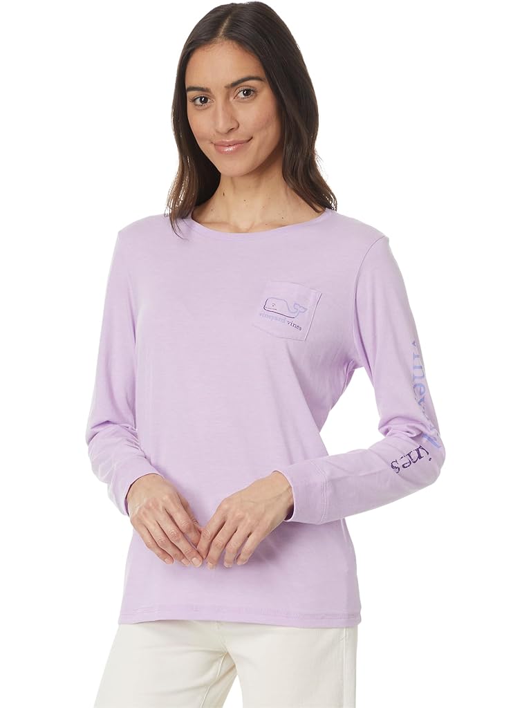 Vineyard Vines Burgee Whale Long Sleeve Dunes Tee