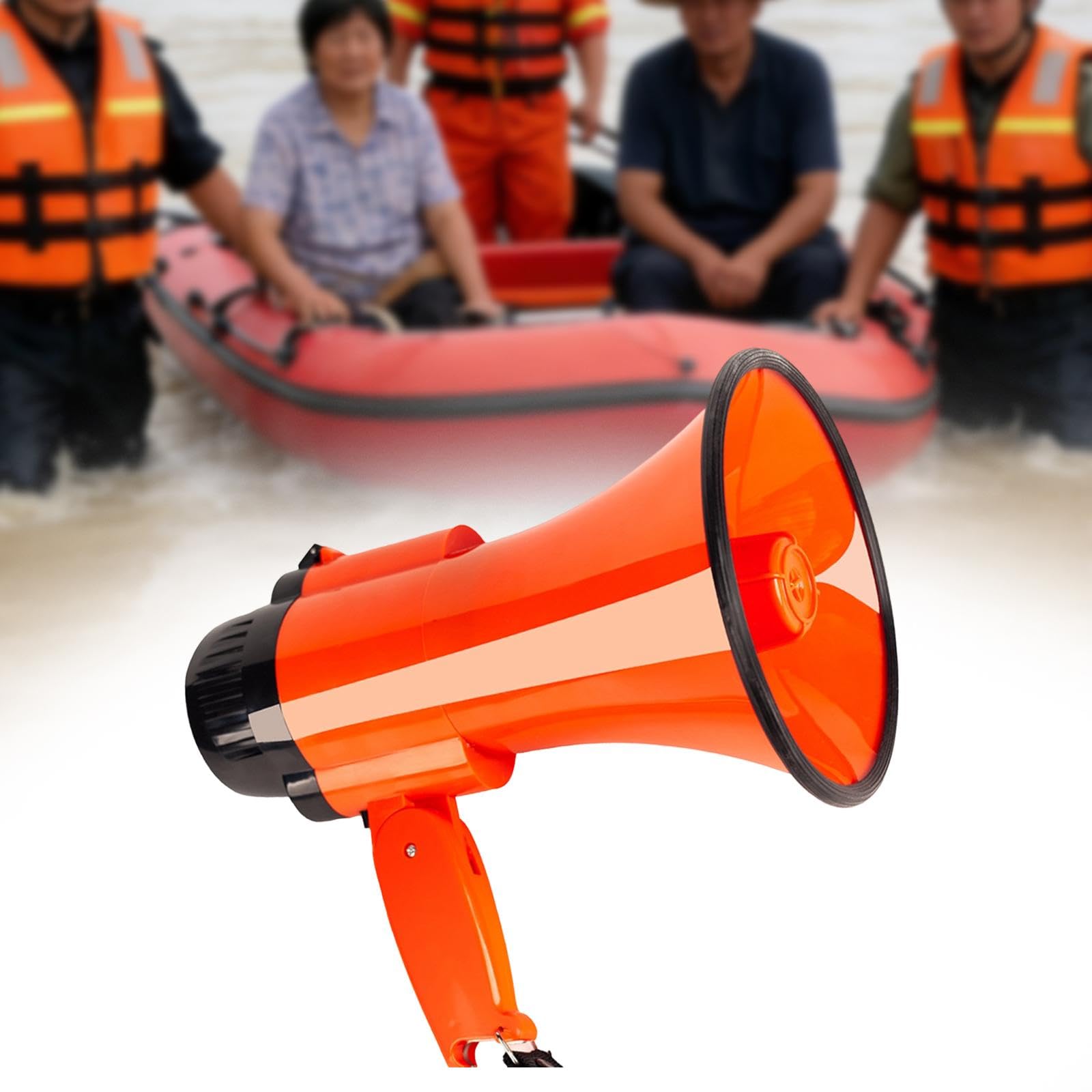 Mégaphone Portable avec Sirène et Enregistreur, Conception Compacte en Polypropylène, Idéal pour Les Situations d'urgence, Les Annonces Publiques