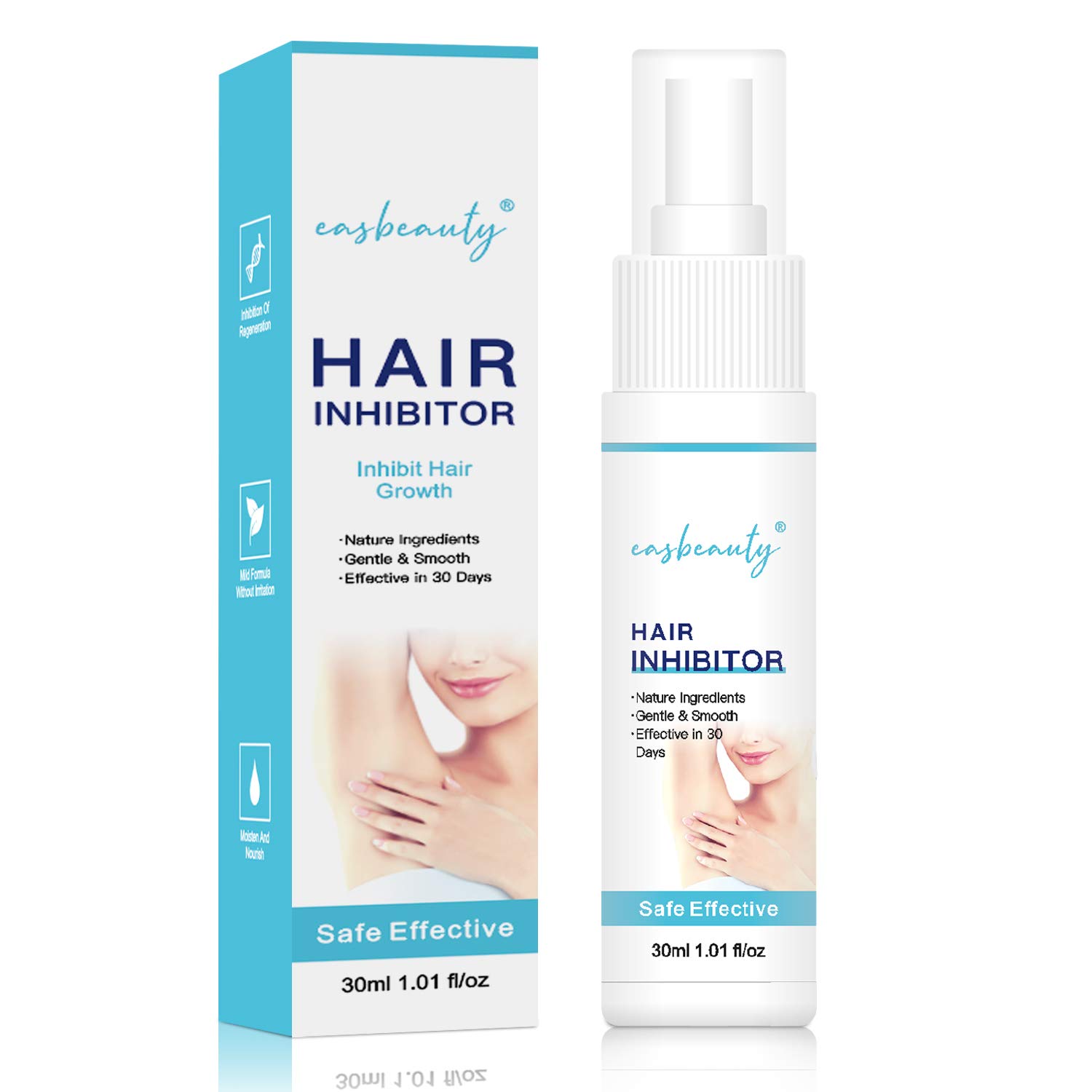 easbeauty Hair Inhibitor-Natural Hair Remover- Painless Hair Growth Stop Spray for Face, Arm, Chest, Legs, Back for Women and Men, 30 ml