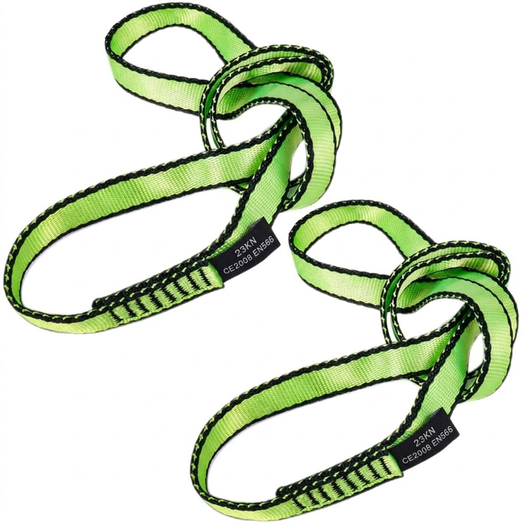 LETTO & TAILOR Lot de 2 sangles d'escalade 22 KN | Sangle d'escalade 19 mm | Certifié CE | Sangle en nylon 60 cm/120 cm pour yoga, construction de stands, sauvetage | Différentes couleurs - 2