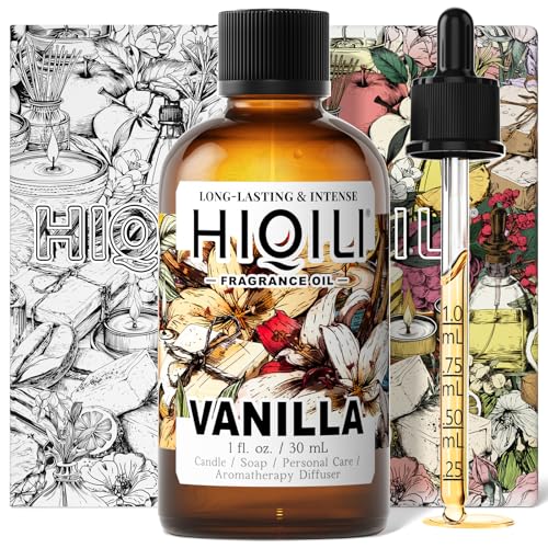 Image of HIQILI Vanilla Fragrance Oil for Body Spray - 1 Fl Oz | Vanilla Oleoresin Scent, Diffuser Use, Essential Oil for Candle, Soap, and Women Perfume Making