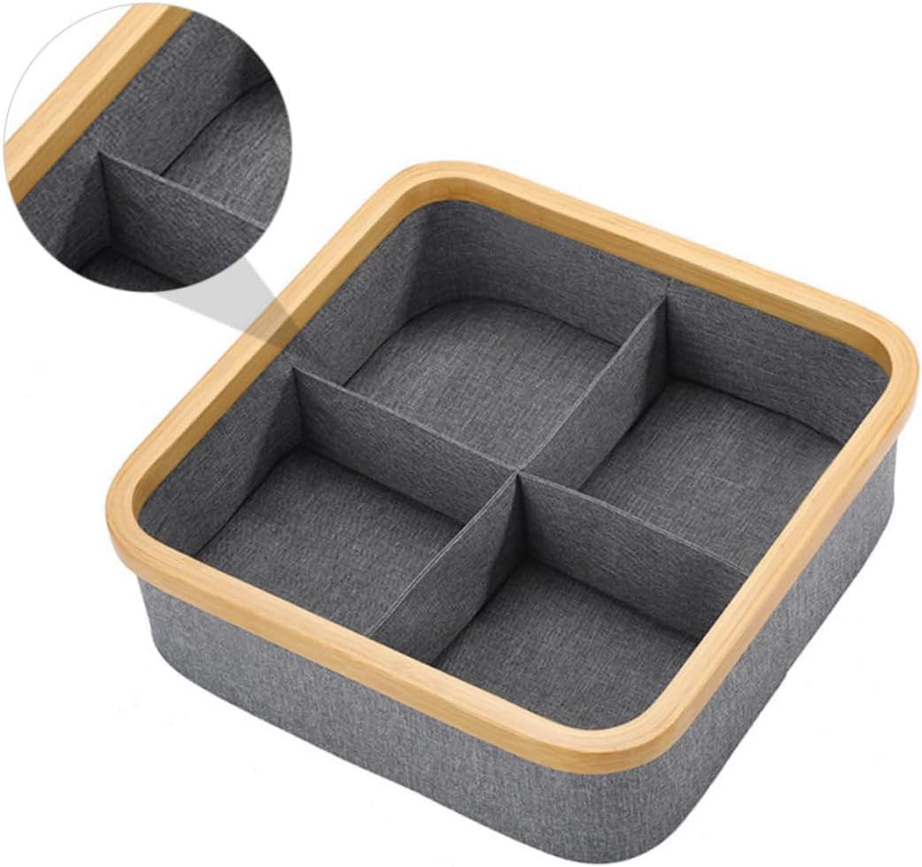 Ipetboom Storage Bins Lids Bamboo Storage Box Compartment Felt Cosmetic Organizer Waterproof Desktop Basket