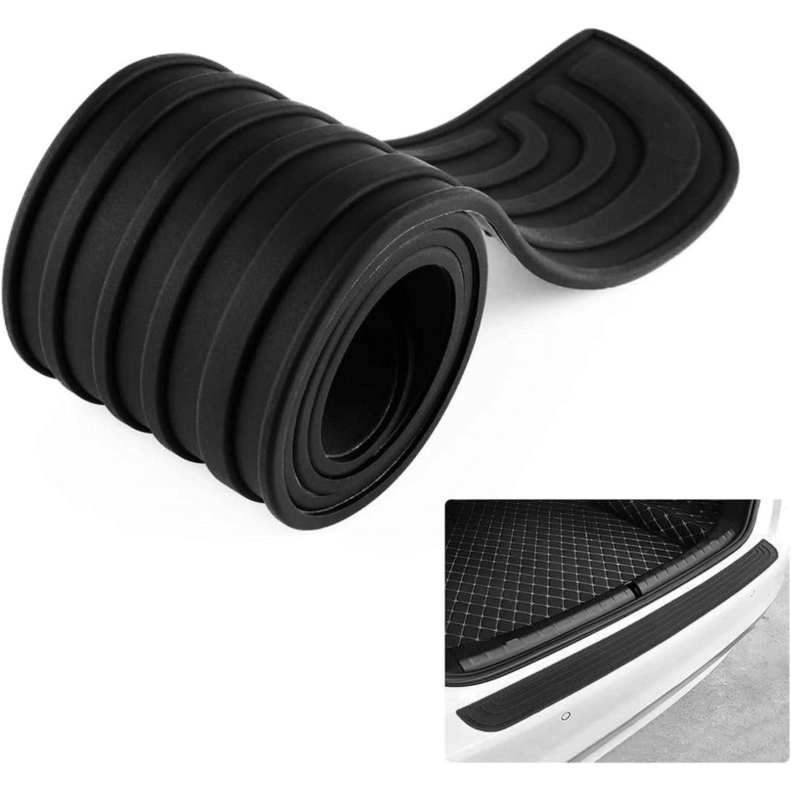 WPNCIMDA Rear Bumper Protector for Lexus UX UX250h UX200 250h, Heavy Duty Rubber Car Boot Lip Protector, Anti-Scratch Guard Strip, Paint Protection,104cmX9cm