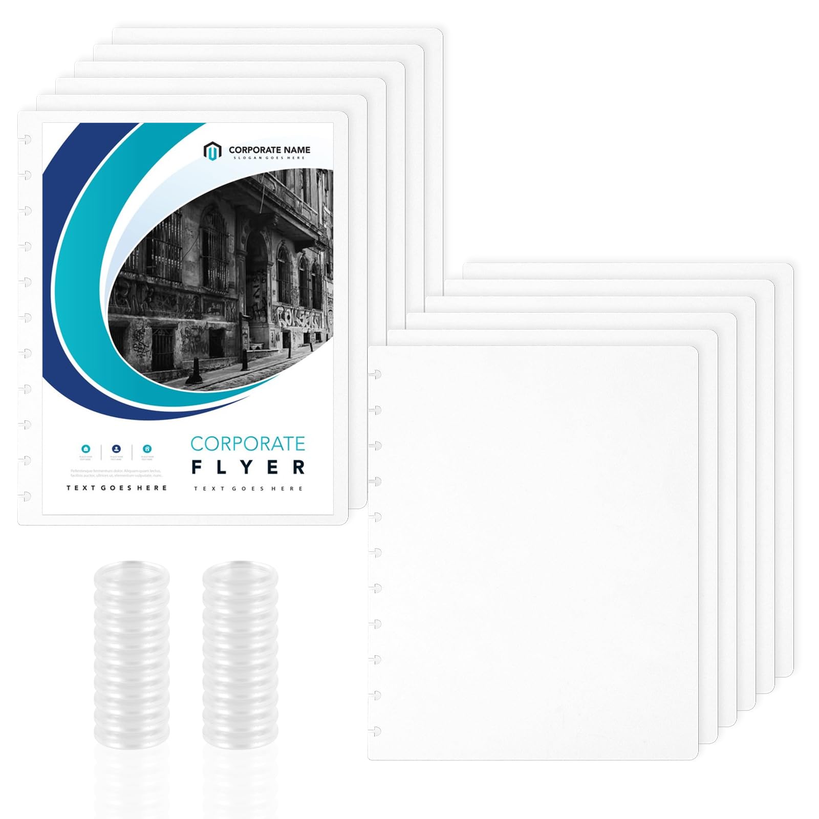 12 Set Disc Notebook Cover Discbound Monthly Tabs Clear Discbound Notebook Cover Discbound Notebook Poly Cover for Discbound Cover Letter Size Office Product (Note:Only 44 Piece Expansion Discs）(12)