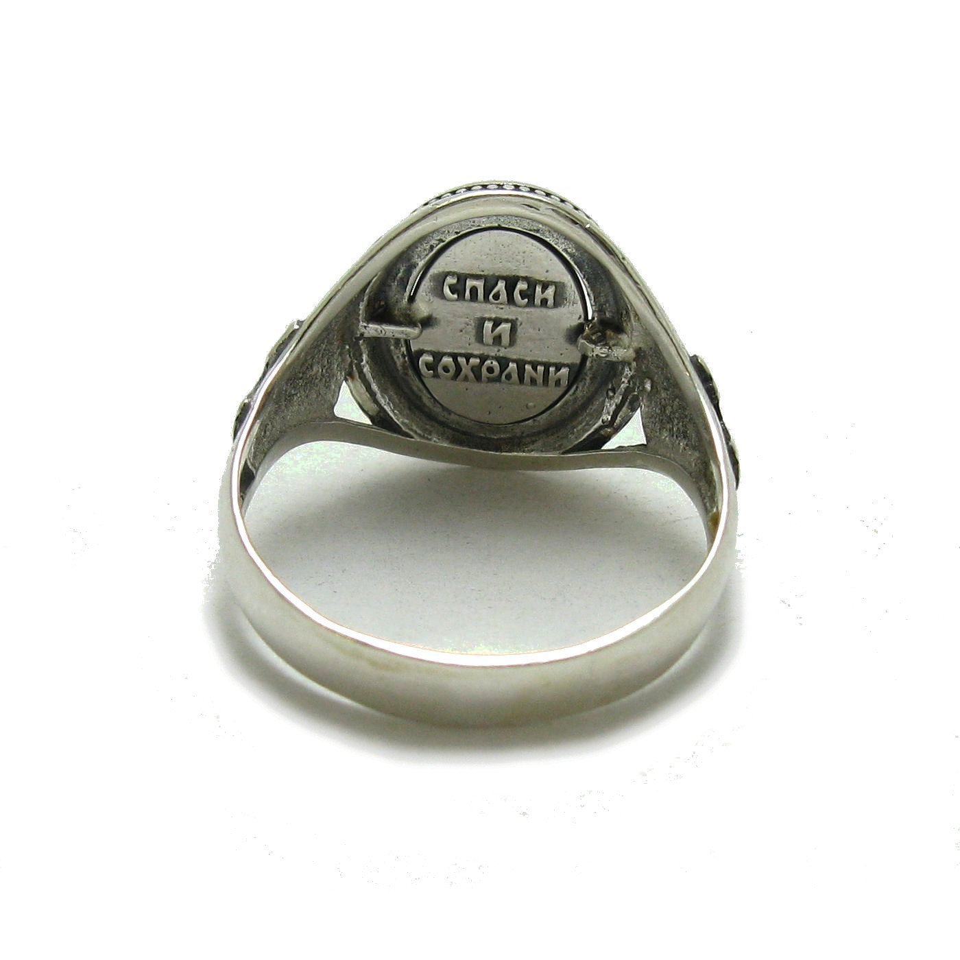Anillo de plata para hombre macizo Cruz 925 Guardar y preservar R001789