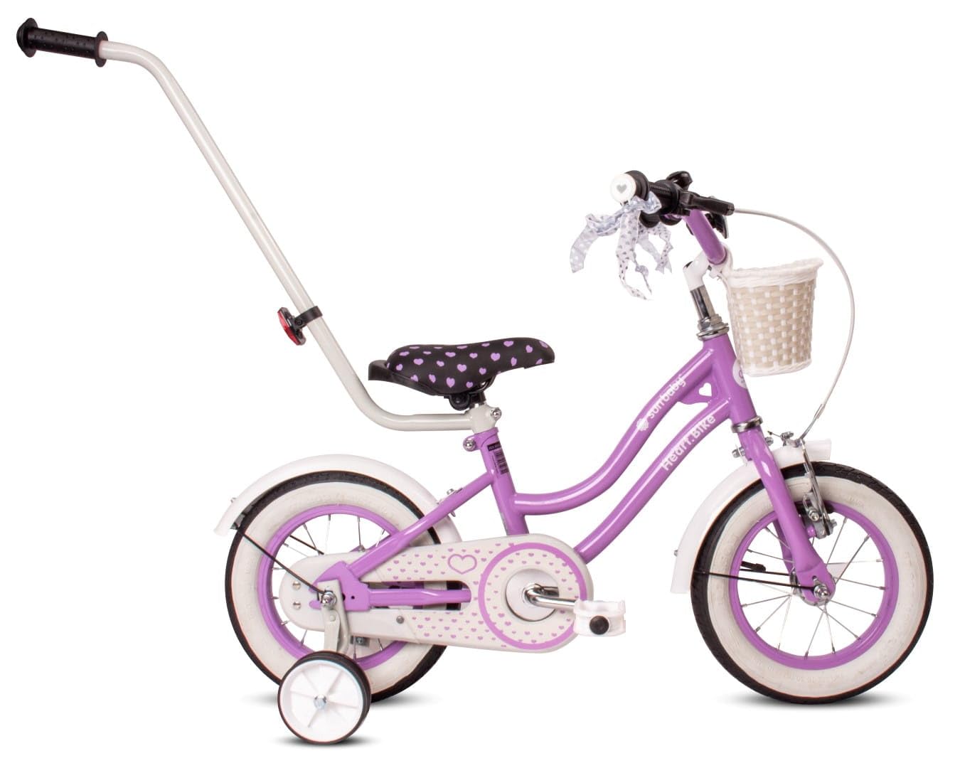 sun baby Bicicleta para niñas Heart Bike, tamaño de Rueda 12 14 16 Pulgadas, con Barra de Empuje Desmontable, Bicicleta Infantil para niñas de 2 a 6 años — view 2