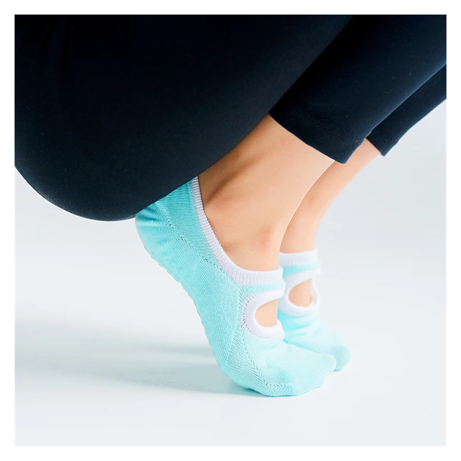 Calcetines De Yoga De Talla Grande For Mujer, Medias Antideslizantes De Silicona For Pilates, Transpirables Adecuado para Yoga, Danza, Deportes, Fitness(Oraneg)