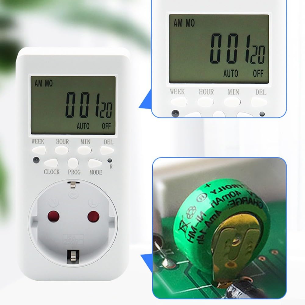 für 4 Stück Digitale Zeitschaltuhr Steckdose,LCD DisplayTimer Steckdose mit 20 konfigurierbaren Programmen und Countdown für Innen,24h Modus