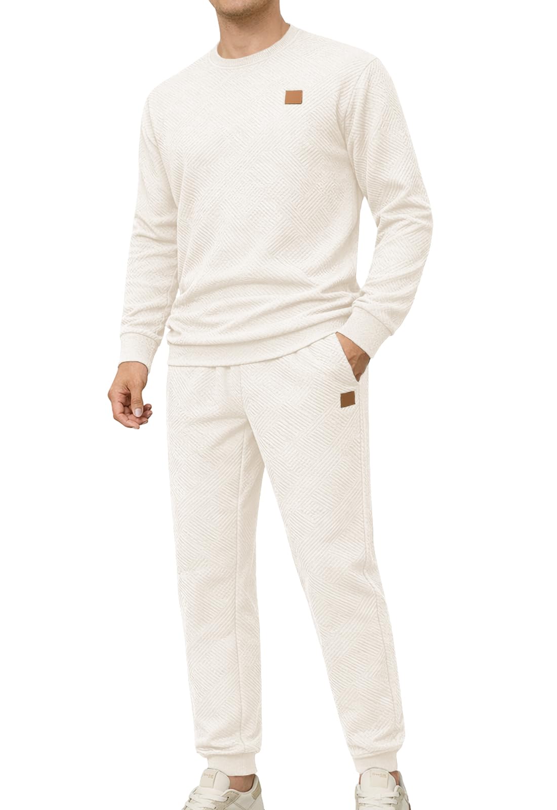 KUYIGO Set tuta da allenamento da uomo in 2 pezzi Felpa traspirante in cotone Pantaloni da jogging con coulisse Palestra Corsa Abbigliamento da allenamento S-2XL