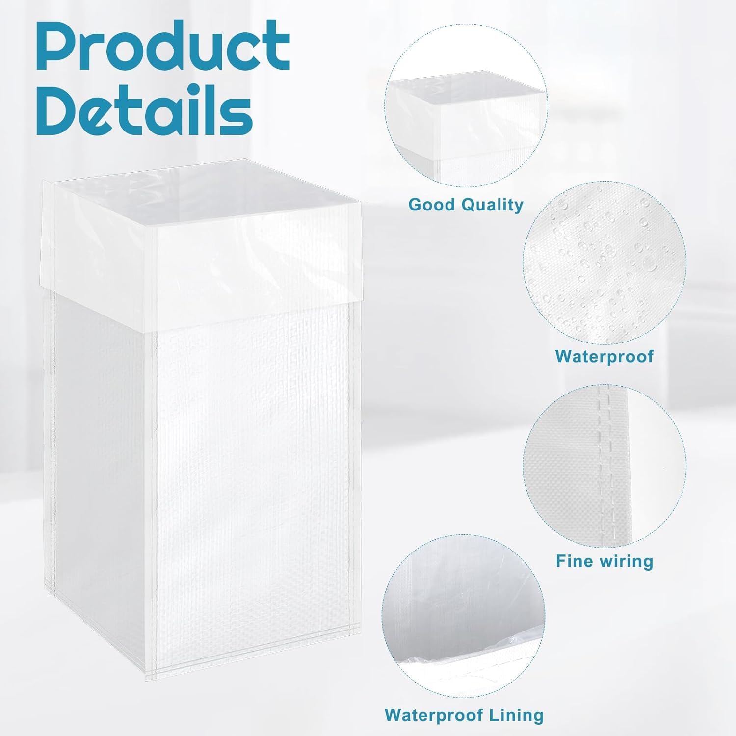 Rainmae 4個 XLサイズ 30ガロン 使い捨てゴミ箱 防水裏地付き パーティー用 再利用可能 丈夫なゴミ箱 誕生日や結婚式用