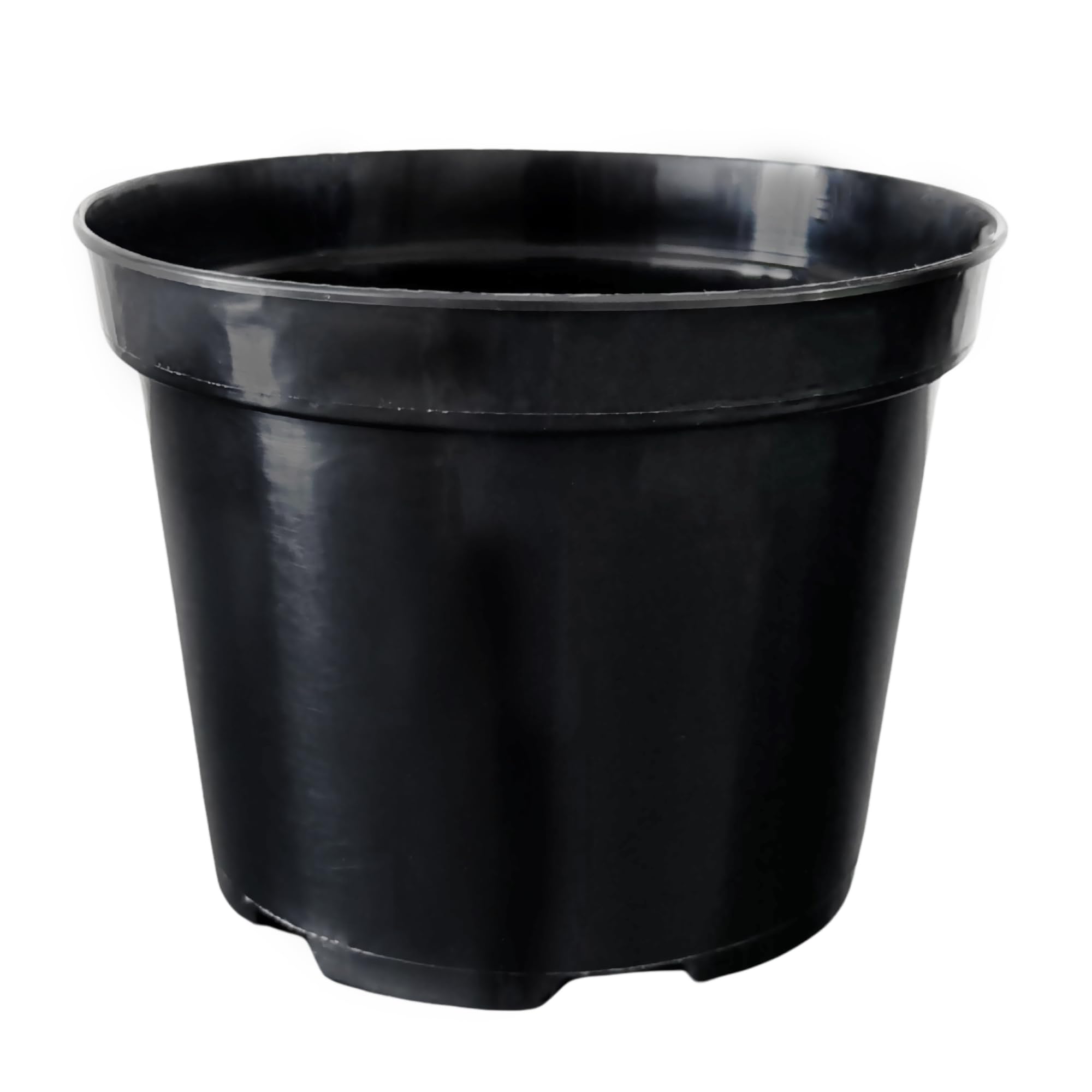 Growcery Round Black Plant Pots – Durable Plastic Nursery Pots for Indoor & Outdoor Gardening | Sizes: 1L, 3L, 5L, 7.5L, 10L, 15L, 20L, 25L | Ideal for All Plants (Round 5pcs, 25L)