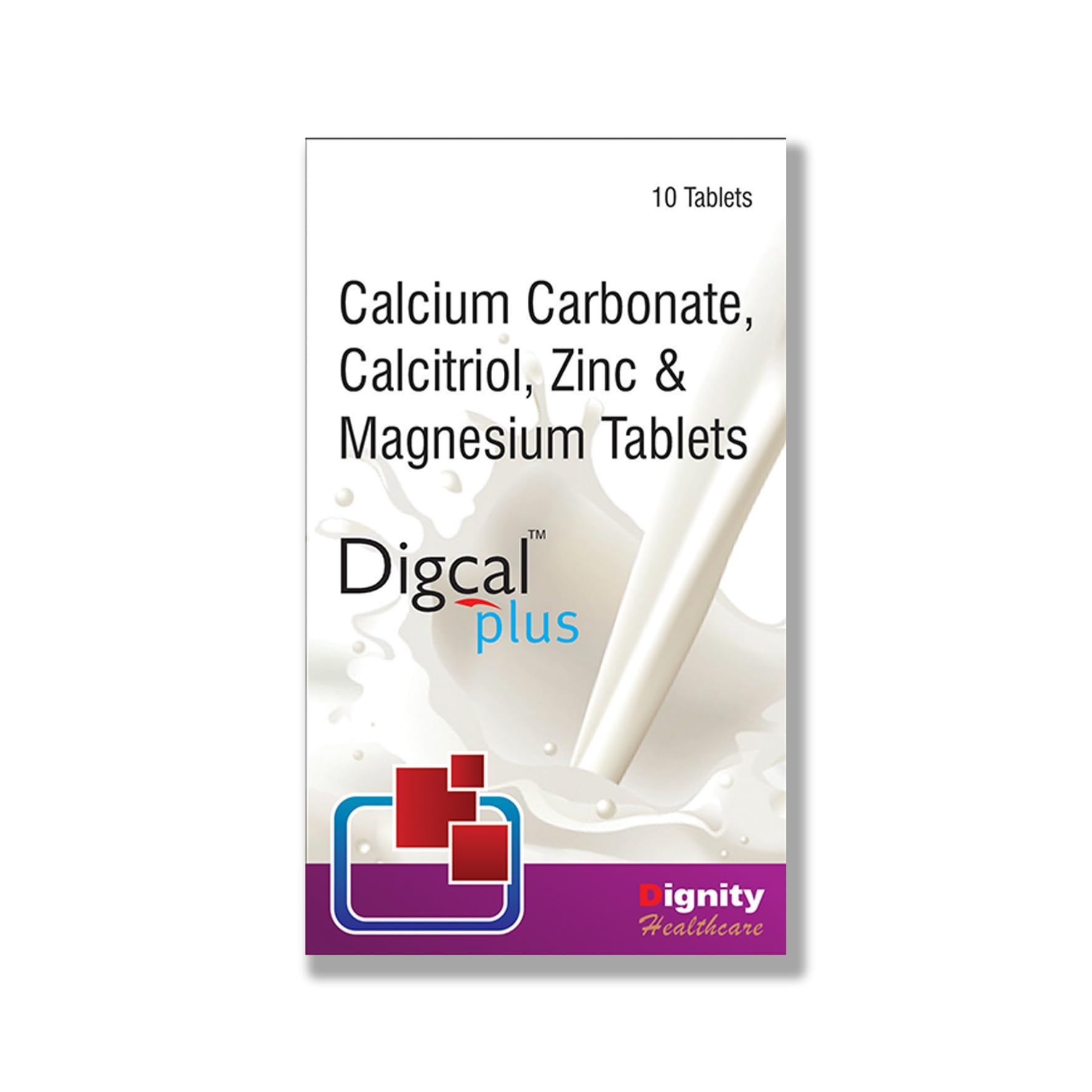 Digcal Plus Calcium Carbonate Calcitriol Zinc & Magnesium Tablets | Bone Health, Joint Support, Immunity Booster, Muscle Strength & Nerve Function Supplement | 10x10 Tablets-picture-17