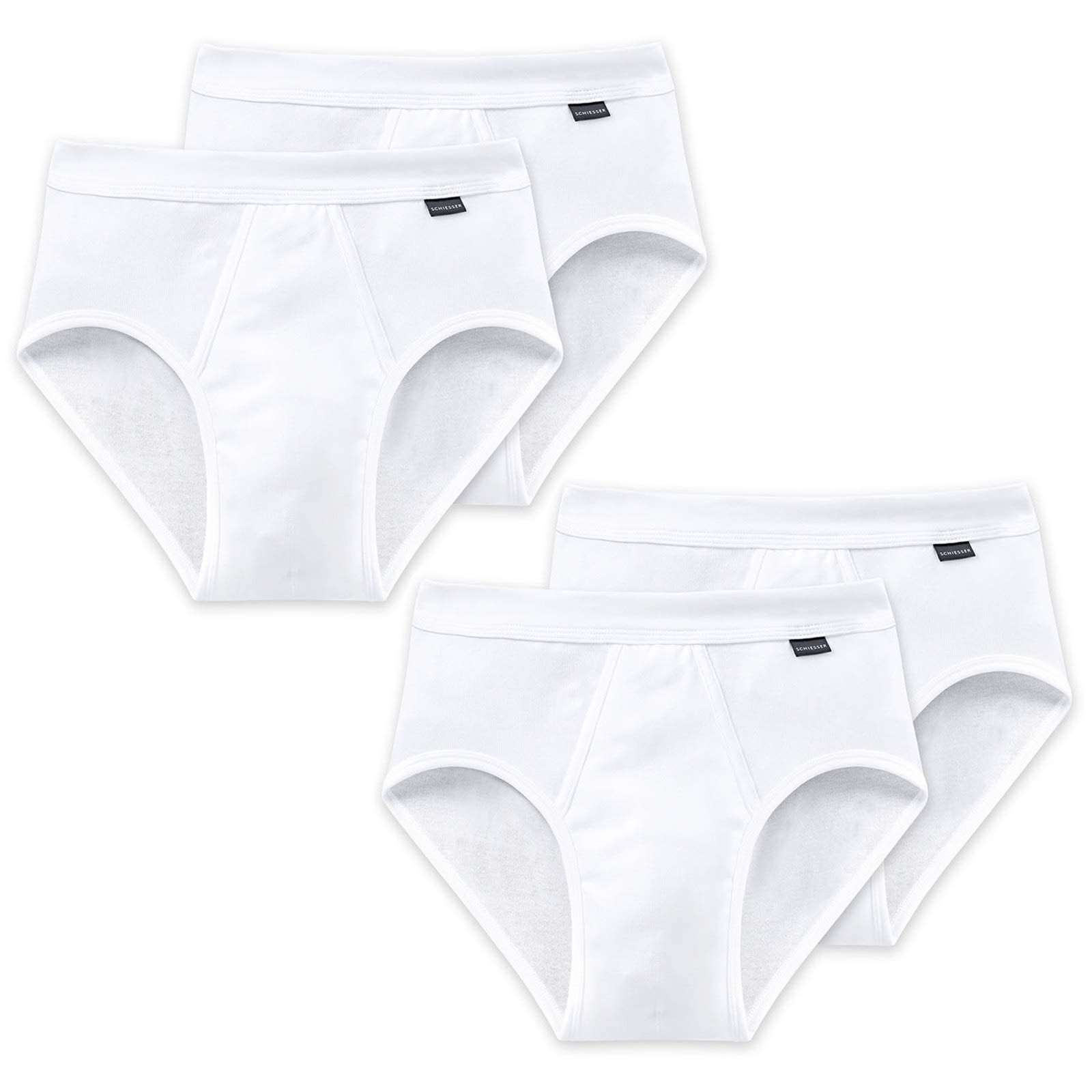 Schiesser Herren Sport Slip Essentials 4er Pack, Farbe:Weiß (100);Größe:5/M