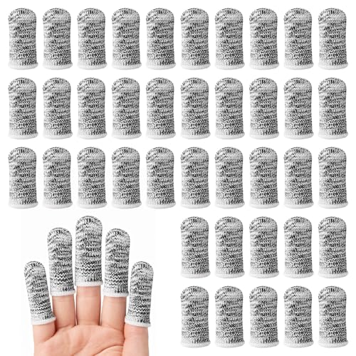 Funver 40 Protectores de Dedos Reutilizables, Antideslizantes Y Transpirables para el Trabajo, el JardíN la Cocina la Escultura Y Las Manualidades.