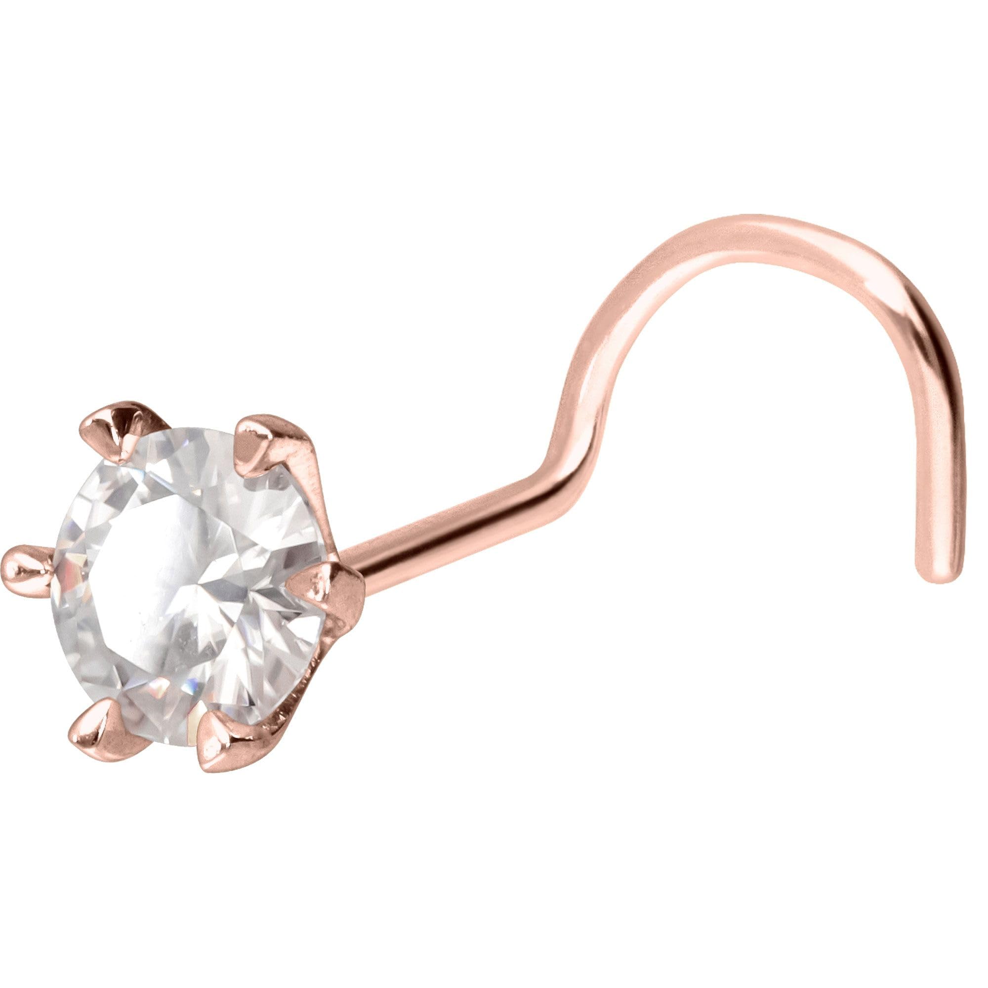 PIERCINGLINE Piercing para la nariz en espiral, de oro 750, 18 quilates, cristal de 3,5 mm, varios colores