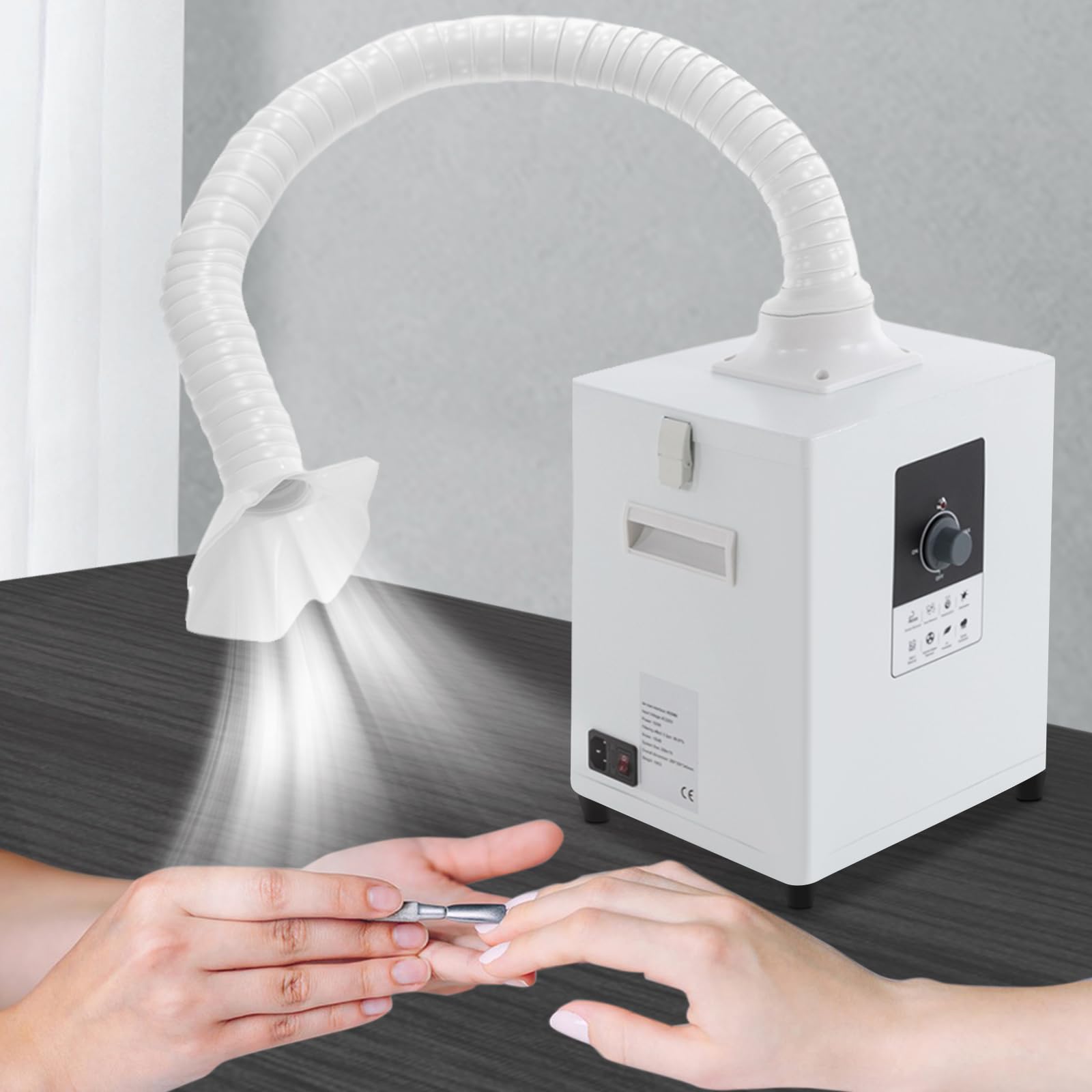 Luz de soldadura, extractor de humo, 150 W, filtro de carbón activo HEPA, separador de contaminantes para soldadura, impresión 3D, grabado láser, resina epoxi, salón de uñas, enchufe europeo, color