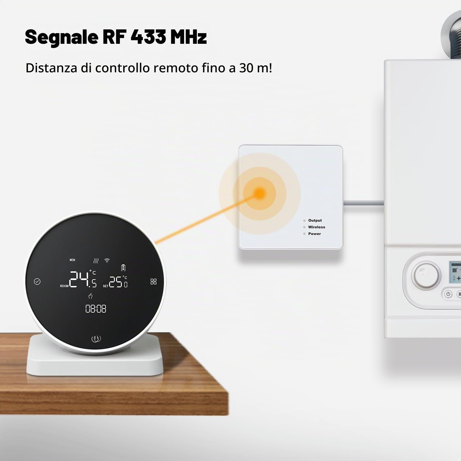 Termostato WiFi Wireless Termostato per Caldaia A Gas per Riscaldamento Caldaia A Gas Tuya Termostato WiFi Supporto Controllo APP Vocale Funziona per Home