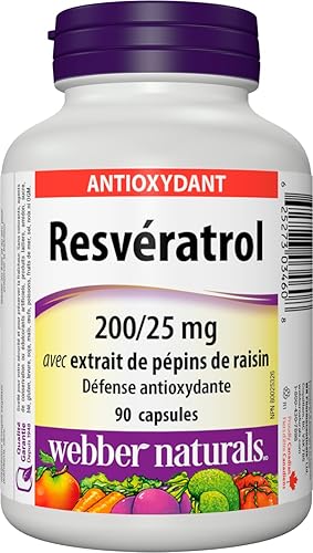 Miniatura 2 de Webber Naturals Resveratrol con extracto de semilla de uva, 200mg25mg, 90 cápsulas
