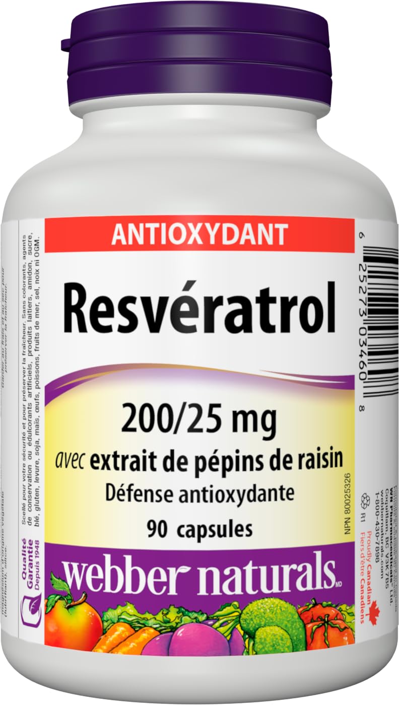 Webber Naturals® Resveratrol with Grape Seed Extract 200/25 mg 90Caplets