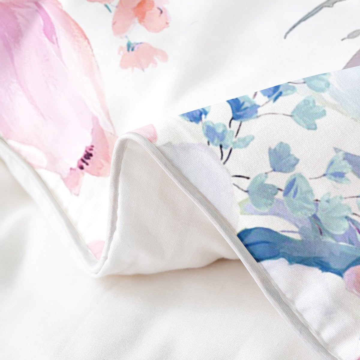 Loussiesd Kinder Flamingo Baumwolle Bettwäsche Set 135x200cm Jungs Mädchen Tropische Flamingo Muster Betten Set Blume Floral Drucken Bettbezug Set Bauernhaus Zoo Wildtierstil Bettwäsche-Set