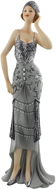 Art Deco Midnight Shimmer "Lavinia" Lady Figurine Statue