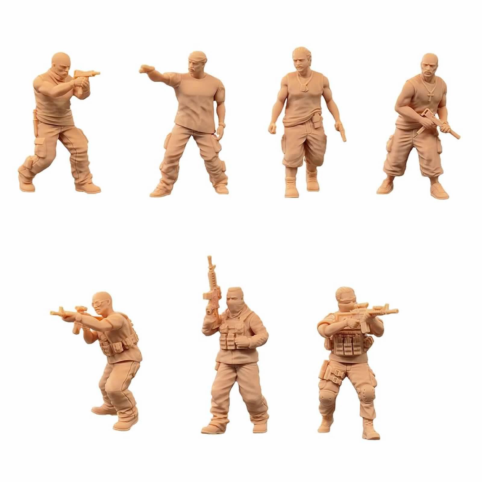 Amazon.co.jp: ZEDACAKAI (7個) 1/24 フィギュア 盗賊 強盗 軍隊 銃で