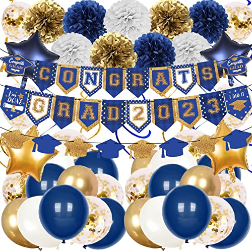 2023 Graduation Party Decorations Blue Gold Graduation Party Decorations KitClass of 2023
