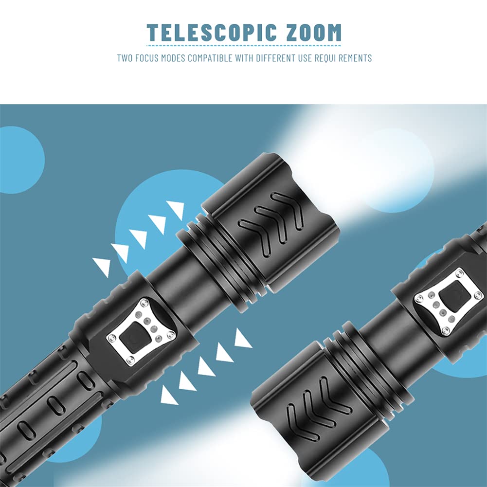 Torcia Super Luminosa Zoomabile 9.5 Milioni Lumen Super Luminosa - 5 Modalità, Zoomabile, Impermeabile IP65, 9.5 Milioni Di Lumen Torcia Led - Foto 5