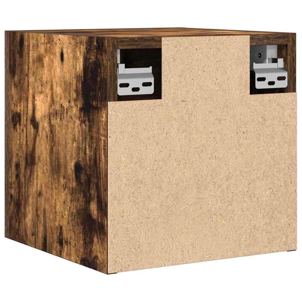 Mobile da parete per TV in legno di rovere affumicato, 30,5 x 30 x 30 cm, mobile sospeso, moderno, per soggiorno e multimediale