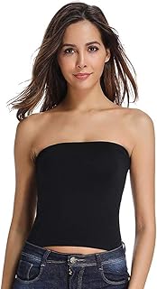 plumbury Women's Seamless Strapless Relaxed Fit Crop Top Tube Top Inner Camisole-picture-32