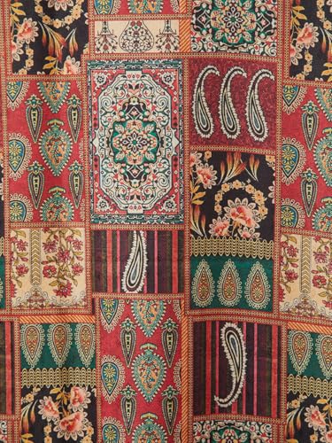 Image of VASTRAMAY Men's Dupatta with Artistic Patchwork - Traditional Motifs & Intricate Geometric Patterns | Perfect for Festival & Wedding