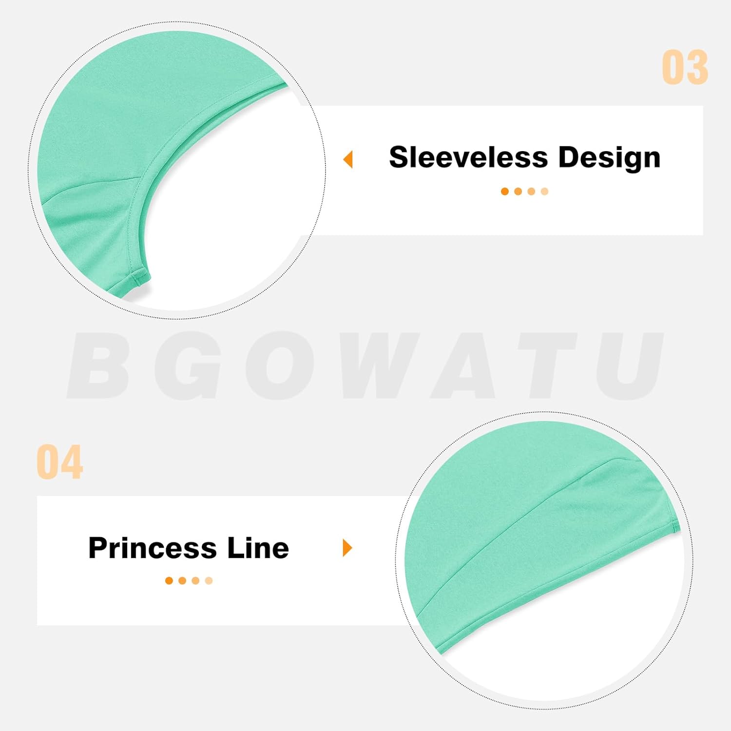 BGOWATU Women's Golf Shirts Sleeveless Polo Shirts Collared 3 Buttons Tennis Tank Tops UV Protection Quick Dry - Image 7