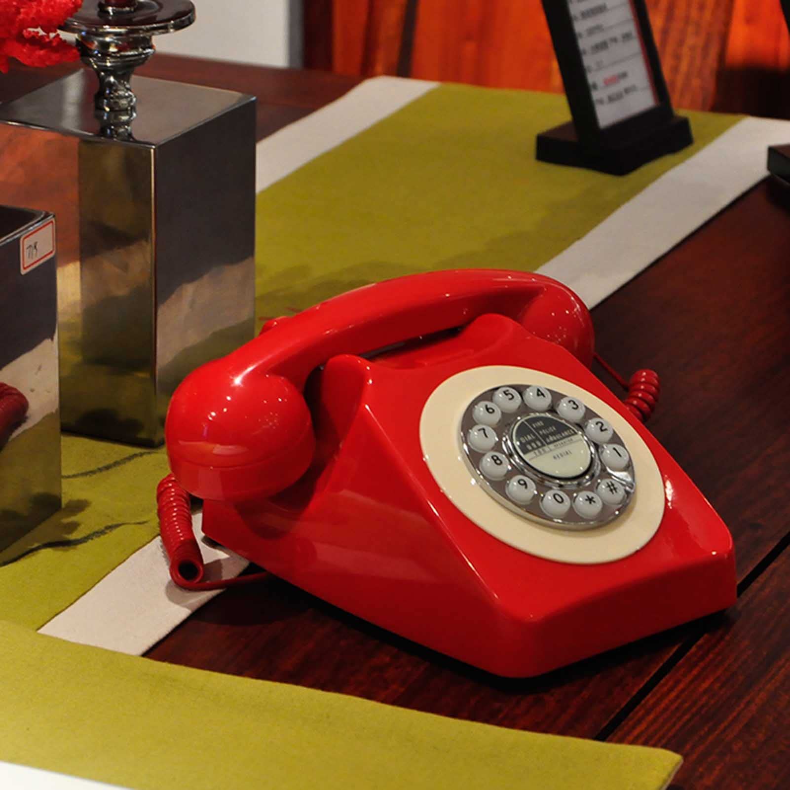 Telefono da scrivania con Filo a Linea Singola, Telefono retrò con suoneria Extra Forte, Telefono Fisso da Tavolo Vecchio Stile per casa, Hotel, Ufficio e Scuola