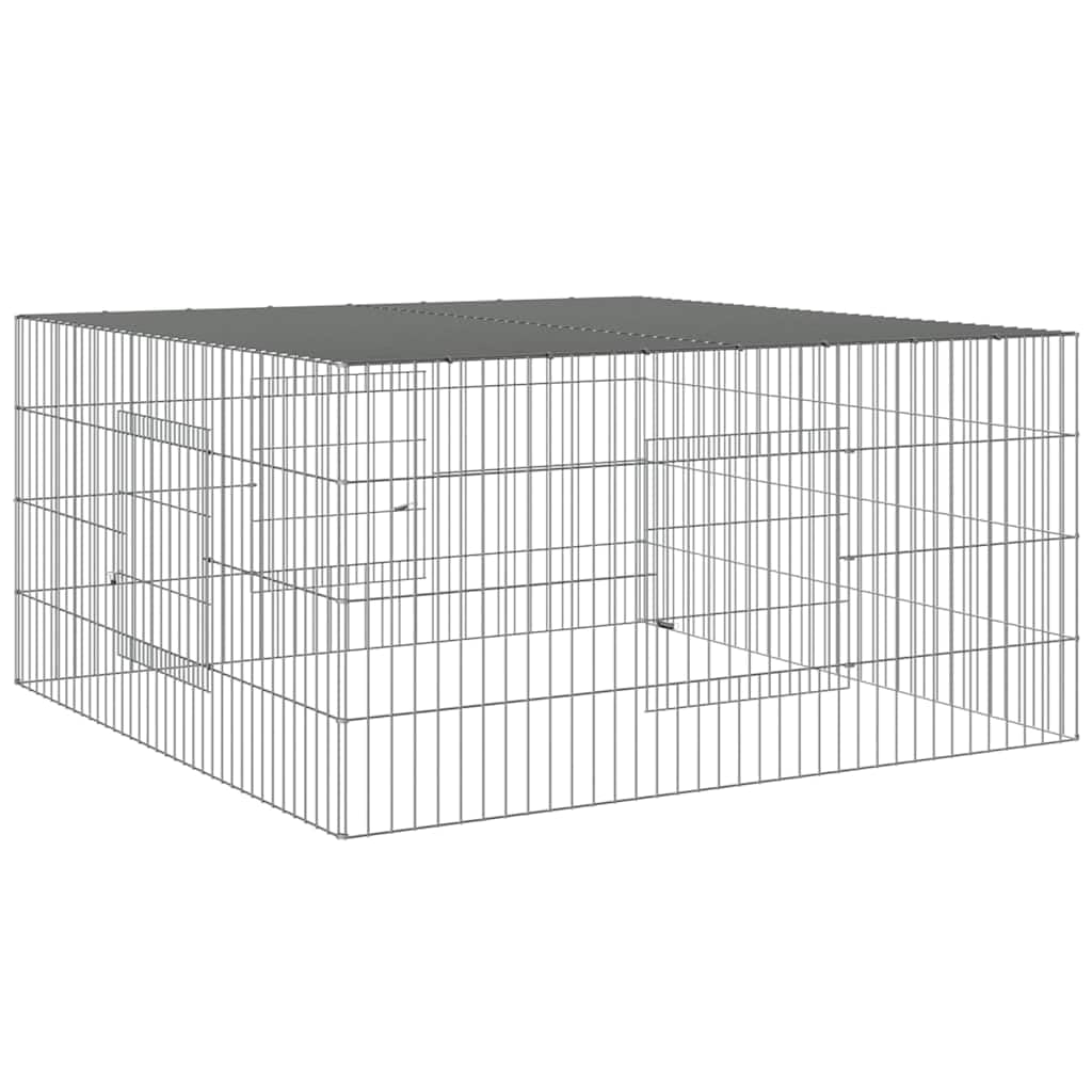 Conigliera 110x110x55 cm in Ferro Zincato Argento