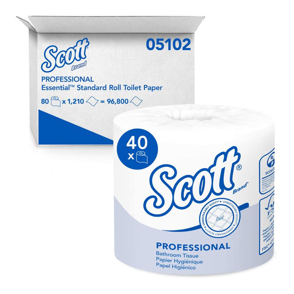 Kimberly-Clark 04460 White Scott 2-Ply Standard Roll Bath Tissue, 4