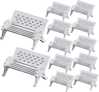 HONMEET 25 Pçs Cadeira De Parque Decoração Mini Móveis Mini Decoração Brinquedos 1 12 Escala Móveis De Casa De Bonecas Móveis De Casas De Bonecas Em Miniatura Cadeira De Jardim Mini