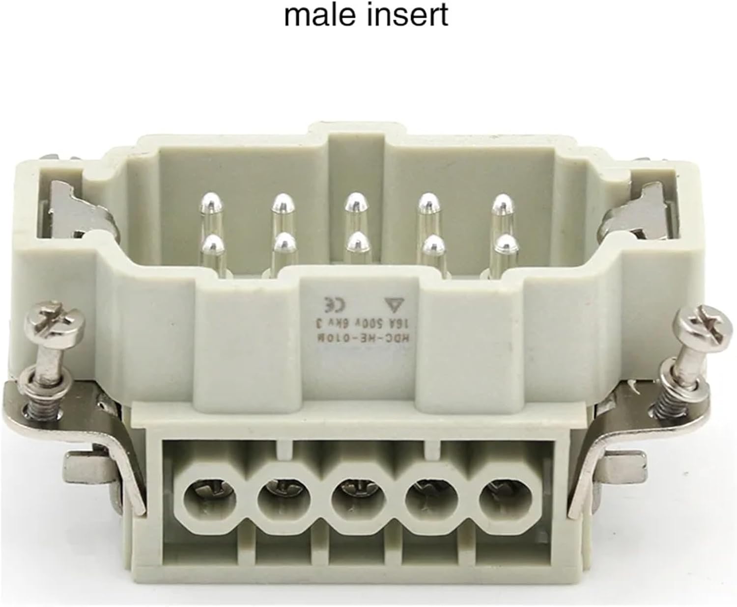HDC-HE-010-Ⅵ Rectangular Heavy Duty Connector 10 Core Butt Industrial Waterproof Aviation Socket 500V 16A