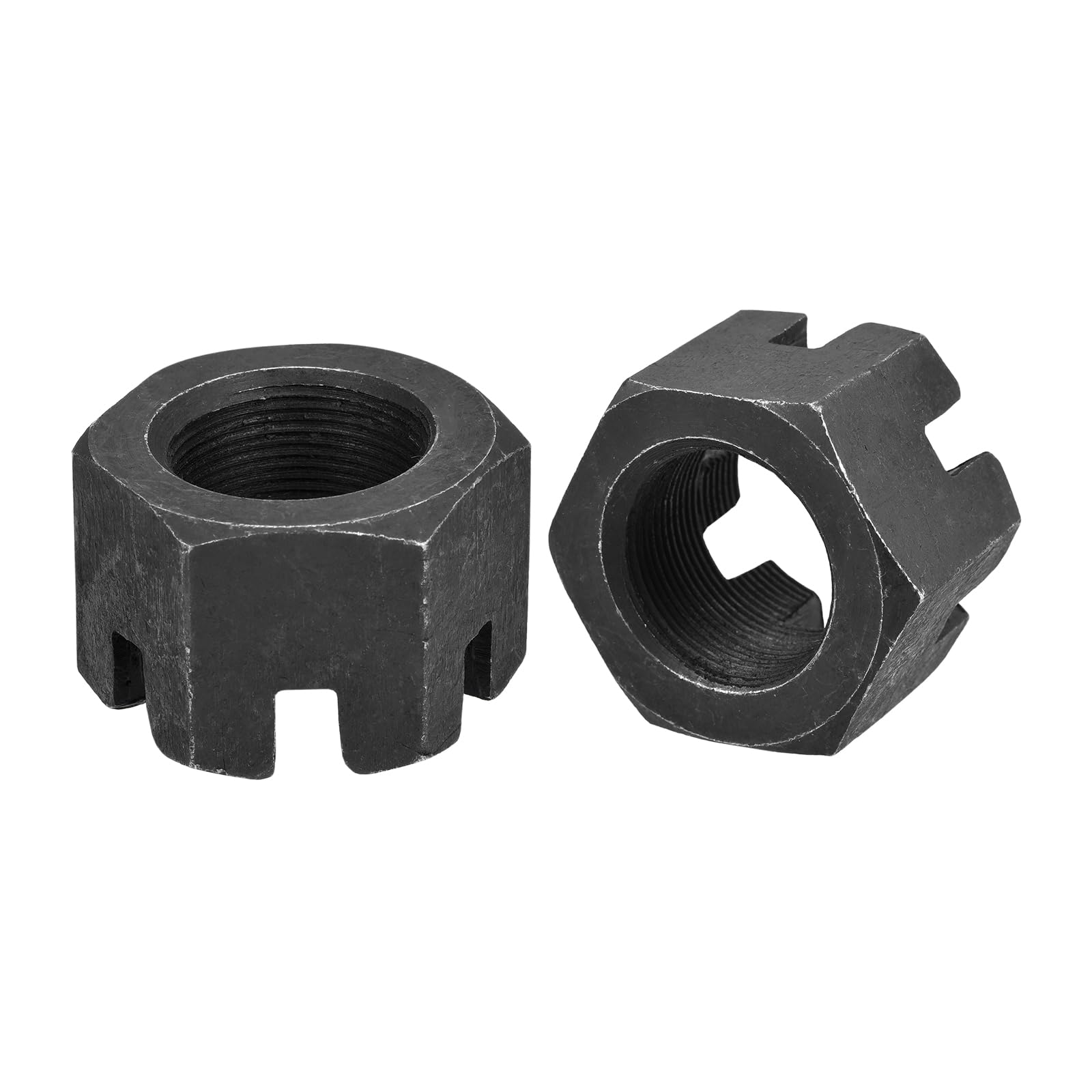 QUARKZMAN Dado Esagonale Scanalato M30x1,5mm Dadi Esagonali in Acciaio al Carbonio Classe 4.8 Nero 3 Pezzi