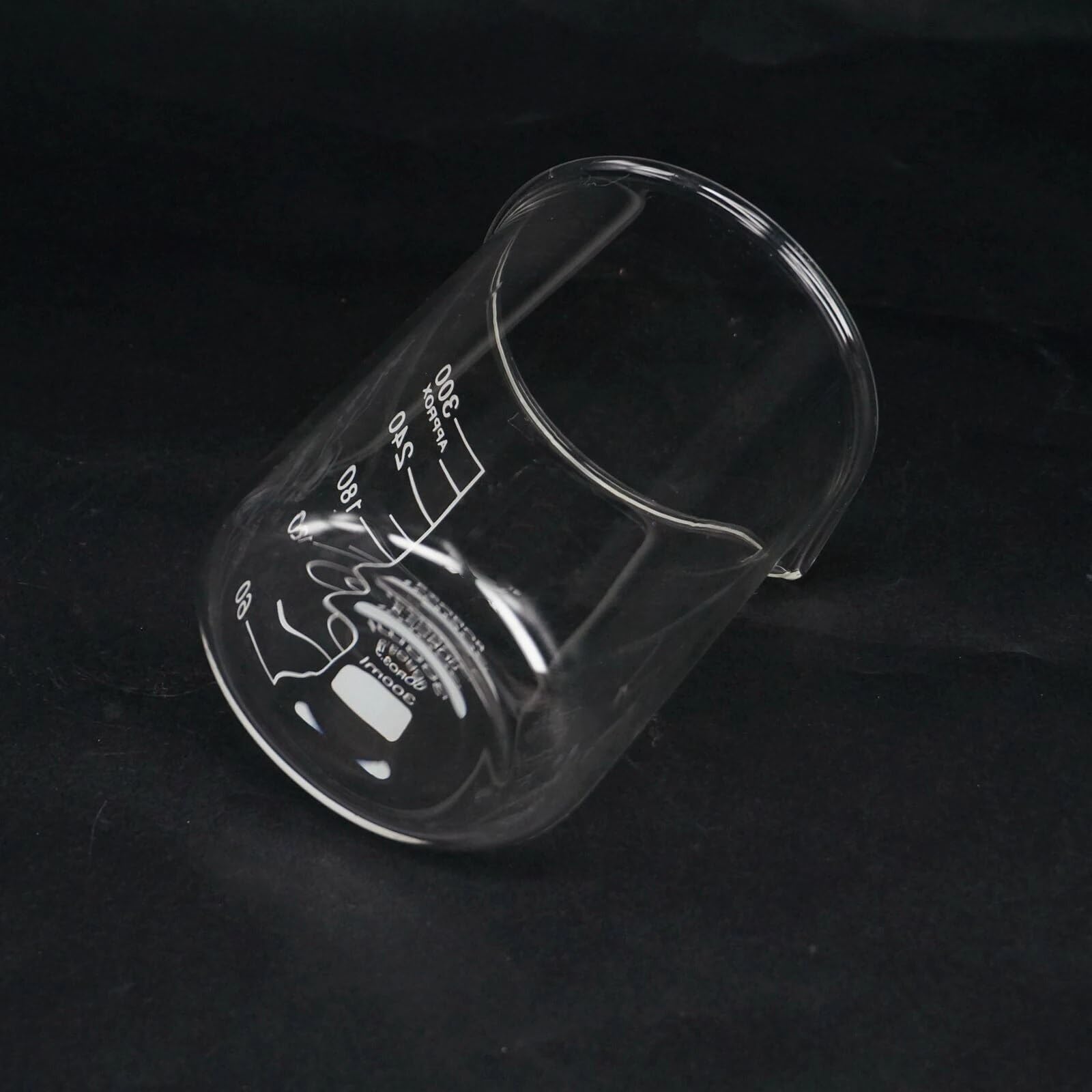 Vaso de precipitados de Vidrio de Forma Baja con Pico, Vaso de precipitados de borosilicato de 300 ml, Tazas medidoras de Laboratorio de química, 1 Pieza
