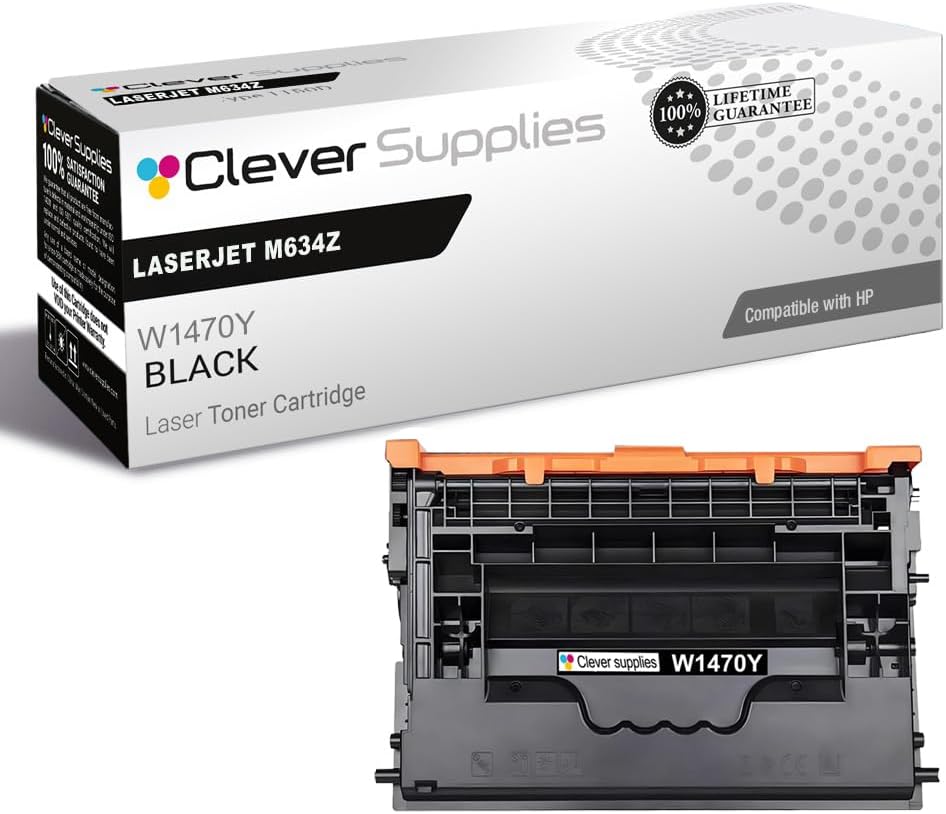 CS Replacement Compatible with HP M634Z Toner Cartridge W1470Y to use with M611DN M611N M611X M634H M634Z M635H M635Z M636FH M636Z (Black, 1-Pack)