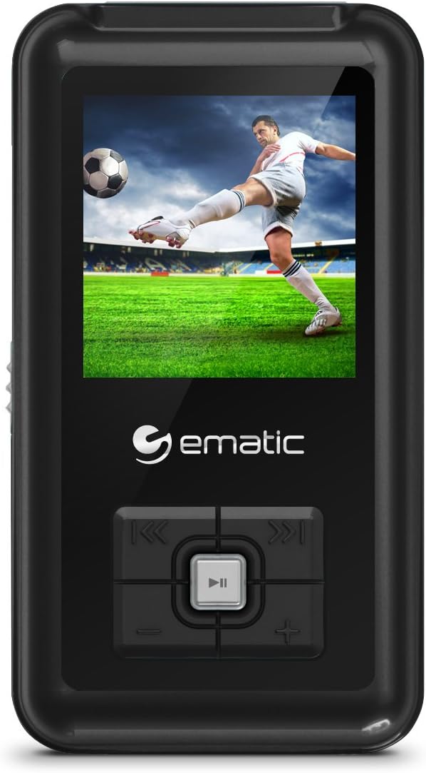 Ematic 8GB MP3 Video Player with FM Tuner/Recorder and 1.5-inch Color Screen, Black