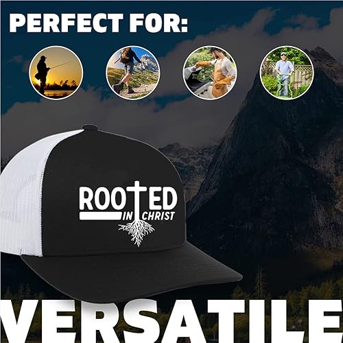 Miniatura 4 de Trenz Shirt Company - Gorra tipo trucker con cruz cristiana bordada en malla para hombre