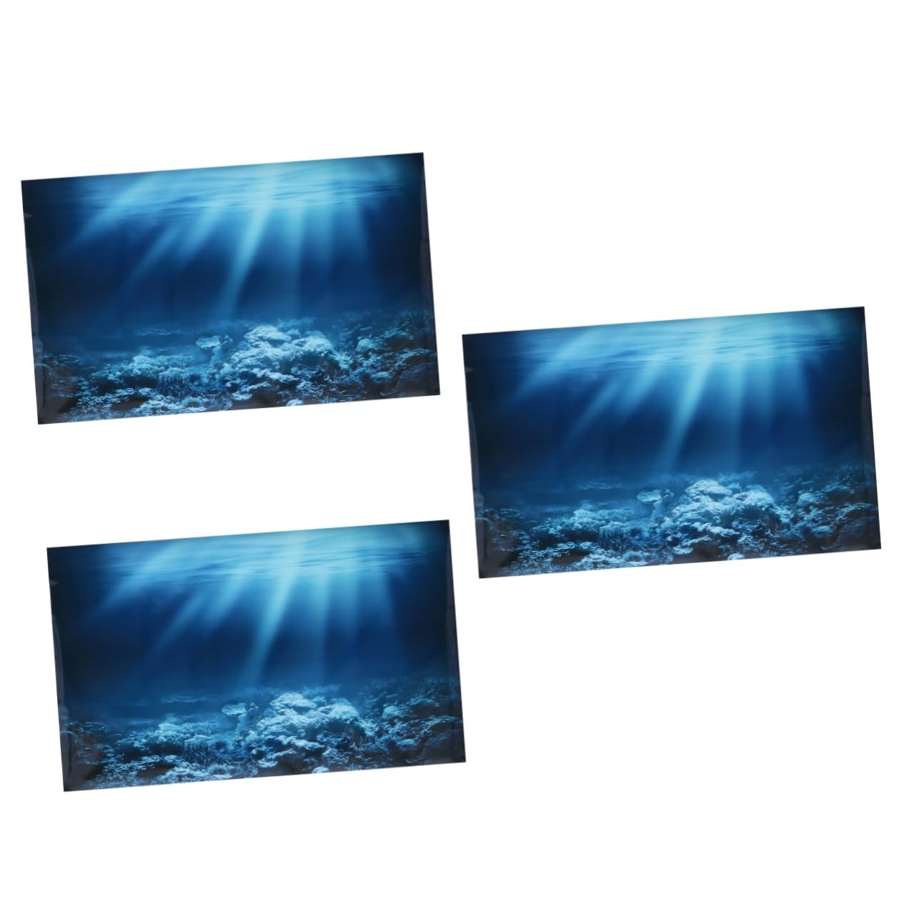 Happyyami 3pièces Autocollant De Fond Aquarium avec Motif De Récif Corallien Décoration Murale pour Aquarium Stickers Adhésifs pour Réservoir De Poissons