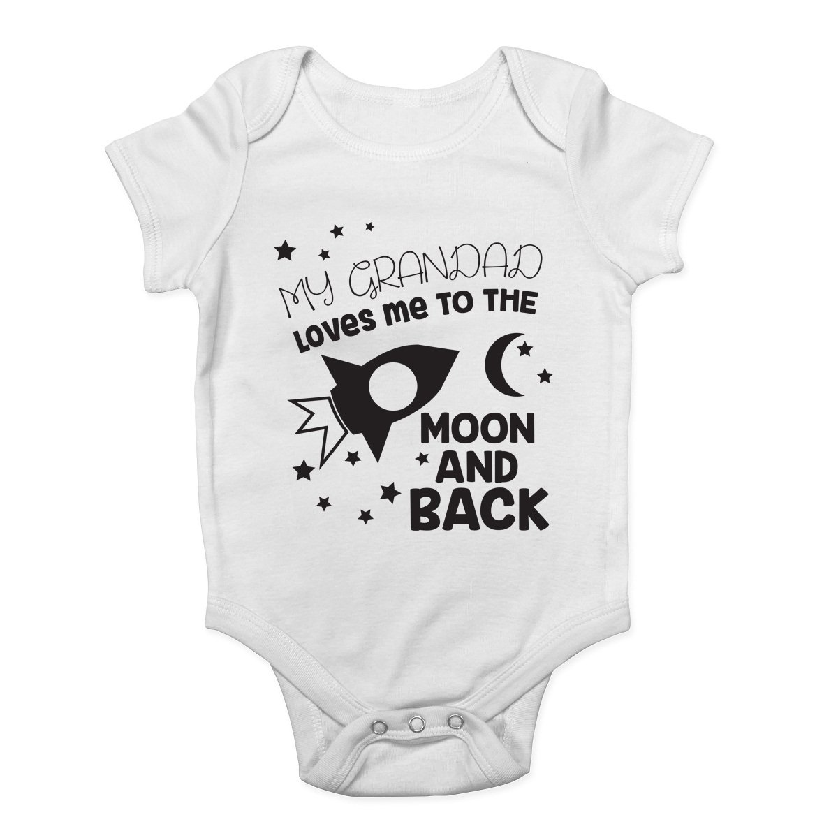 My Grandad Loves me to The Moon and Back Cute Boys and Girls Baby Vest Bodysuit White