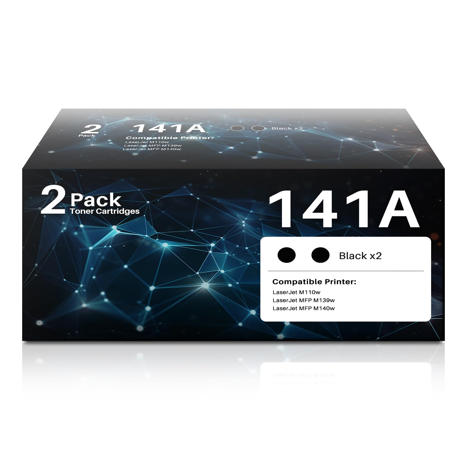Photo 1 of 141A Black Toner Cartridge Set 2-Pack Replacement for HP W1410A with Chip