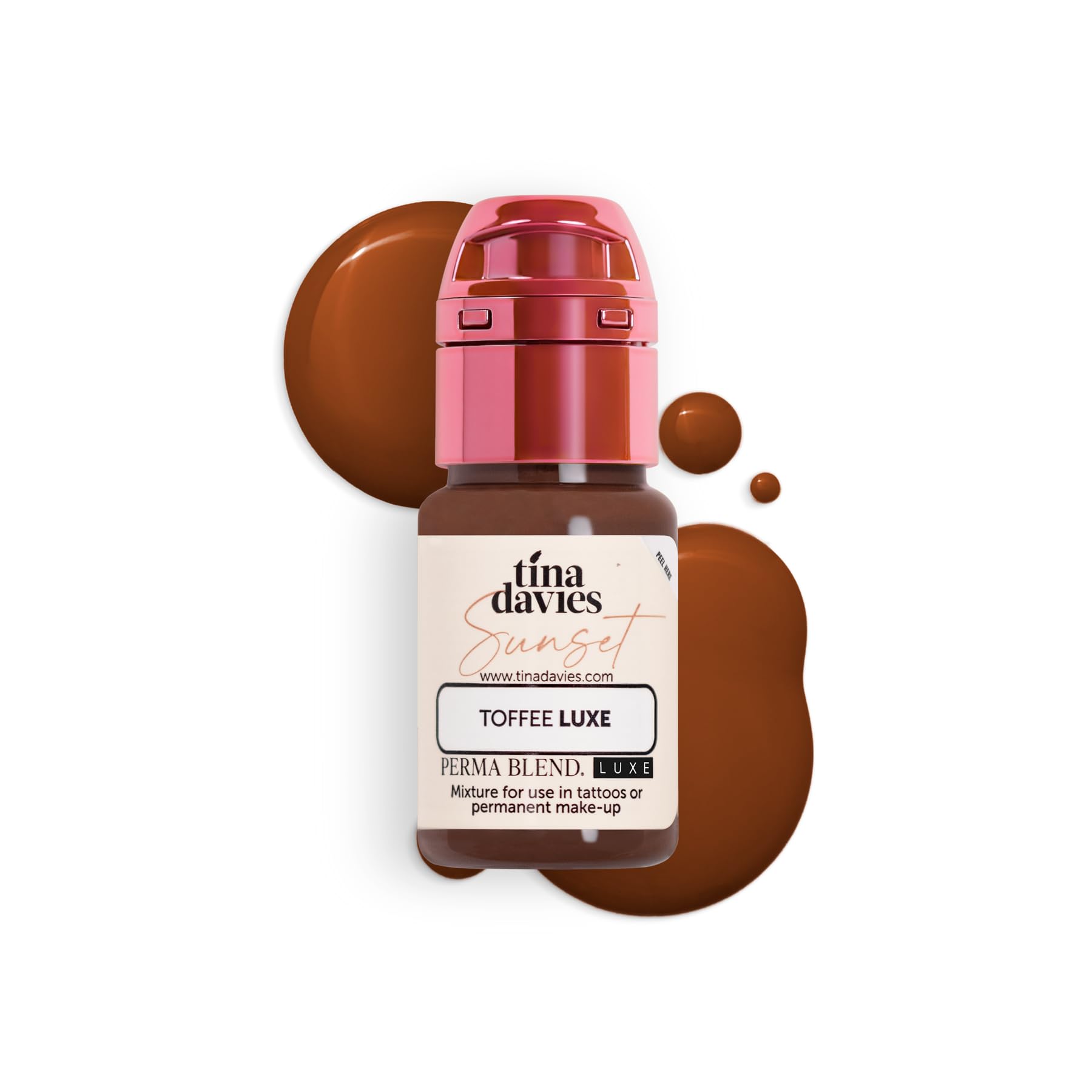 Tina Davies Toffee Brow Luxe Pigment, Permanent Eyebrow Makeup - Colours Heal True to Tone, 1/2 oz Bottle